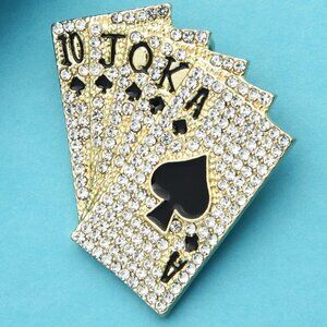 Classic Poker Shaped Alloy Brooch